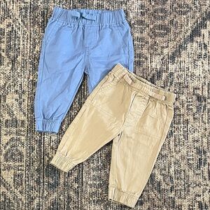 Kids Blue and Tan Jogger Pants